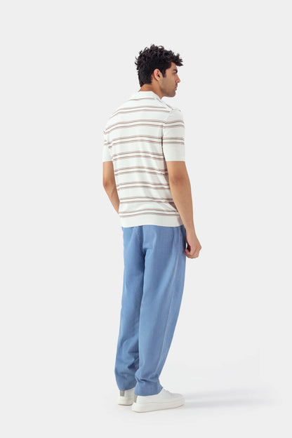 Viscos Blend Striped Polo - Cougar Clothing