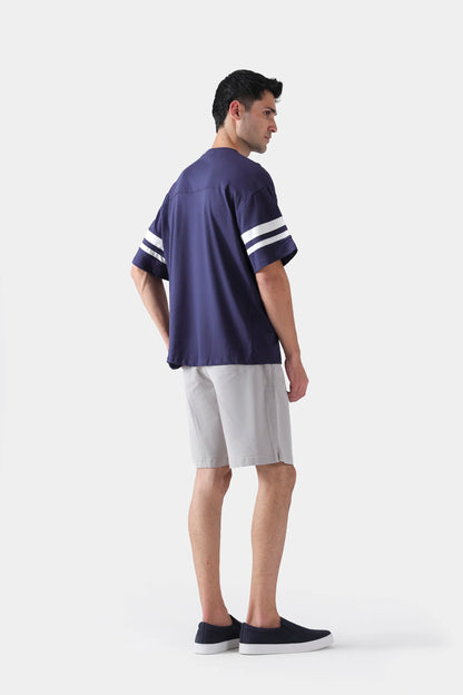 Oversized Striped Sleeves T-Shirt - Cougar Clothing