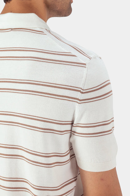 Viscos Blend Striped Polo - Cougar Clothing