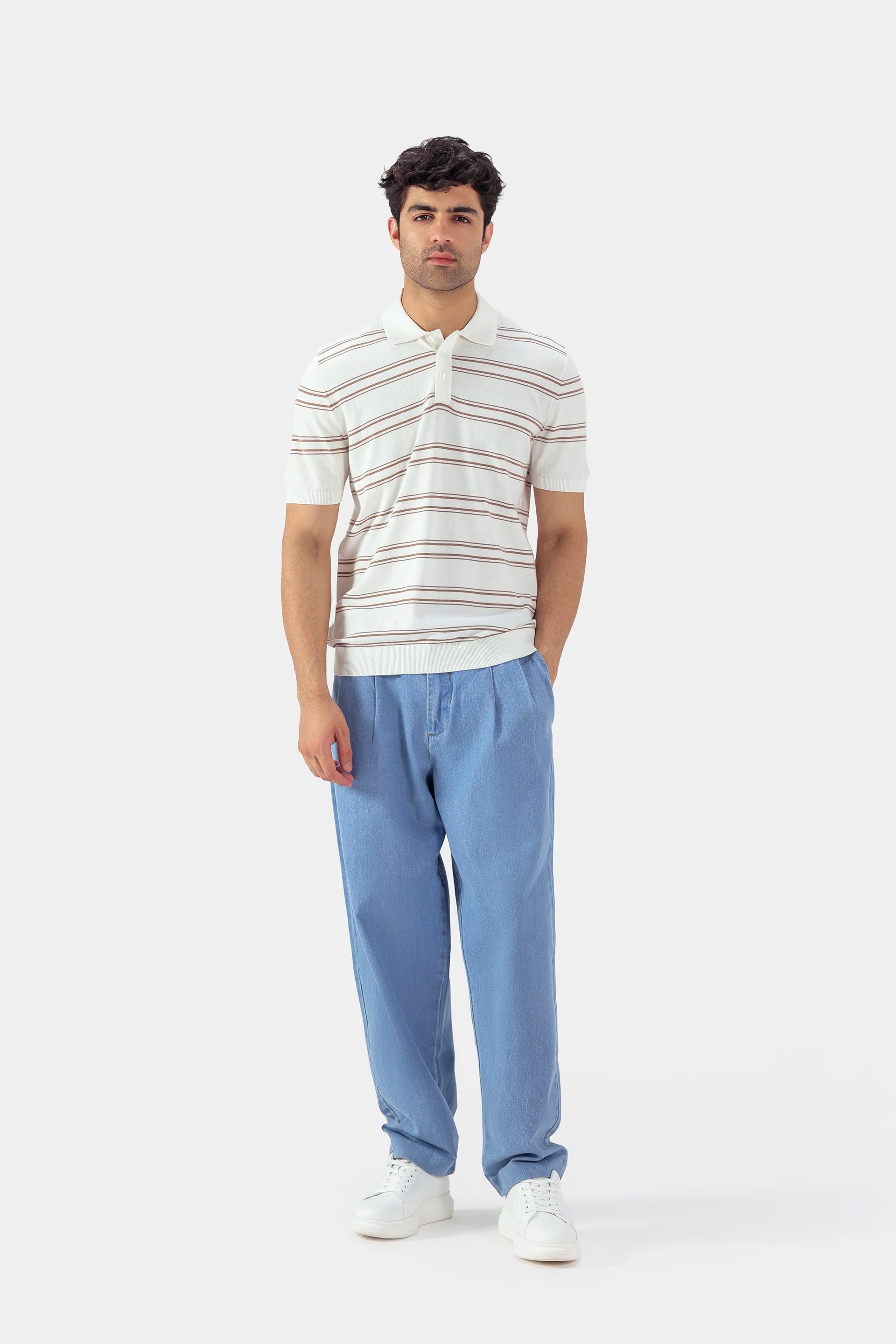 Viscos Blend Striped Polo - Cougar Clothing