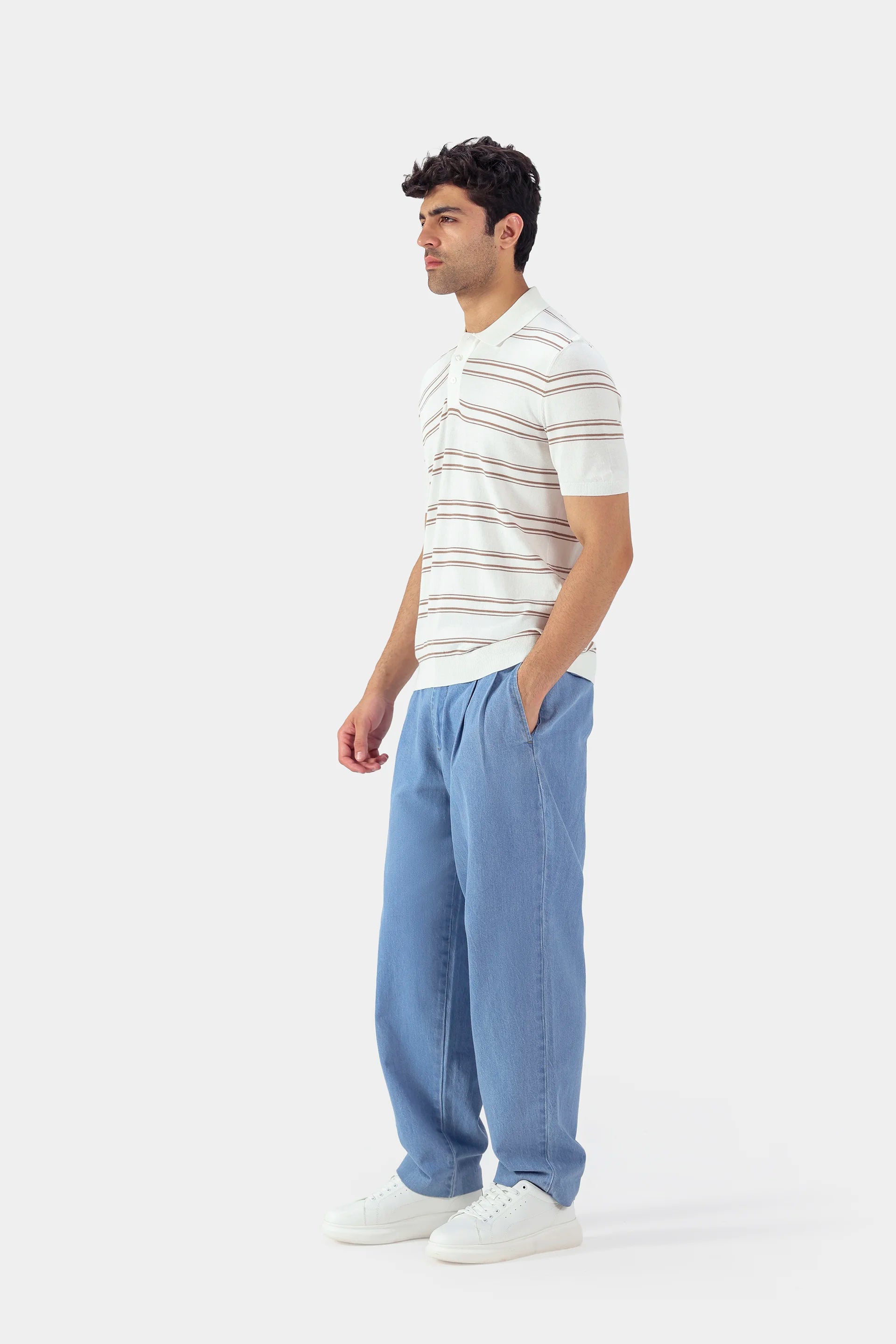 Viscos Blend Striped Polo - Cougar Clothing