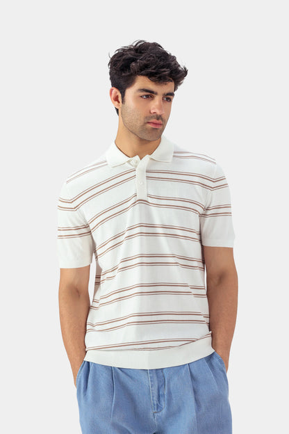 Viscos Blend Striped Polo - Cougar Clothing