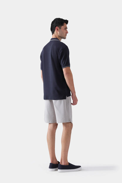 Ribbed Knit Tipping Polo - Cougar Clothing