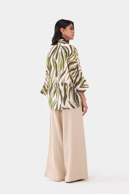 Abstract Print Tie-Up Shirt - Cougar Clothing