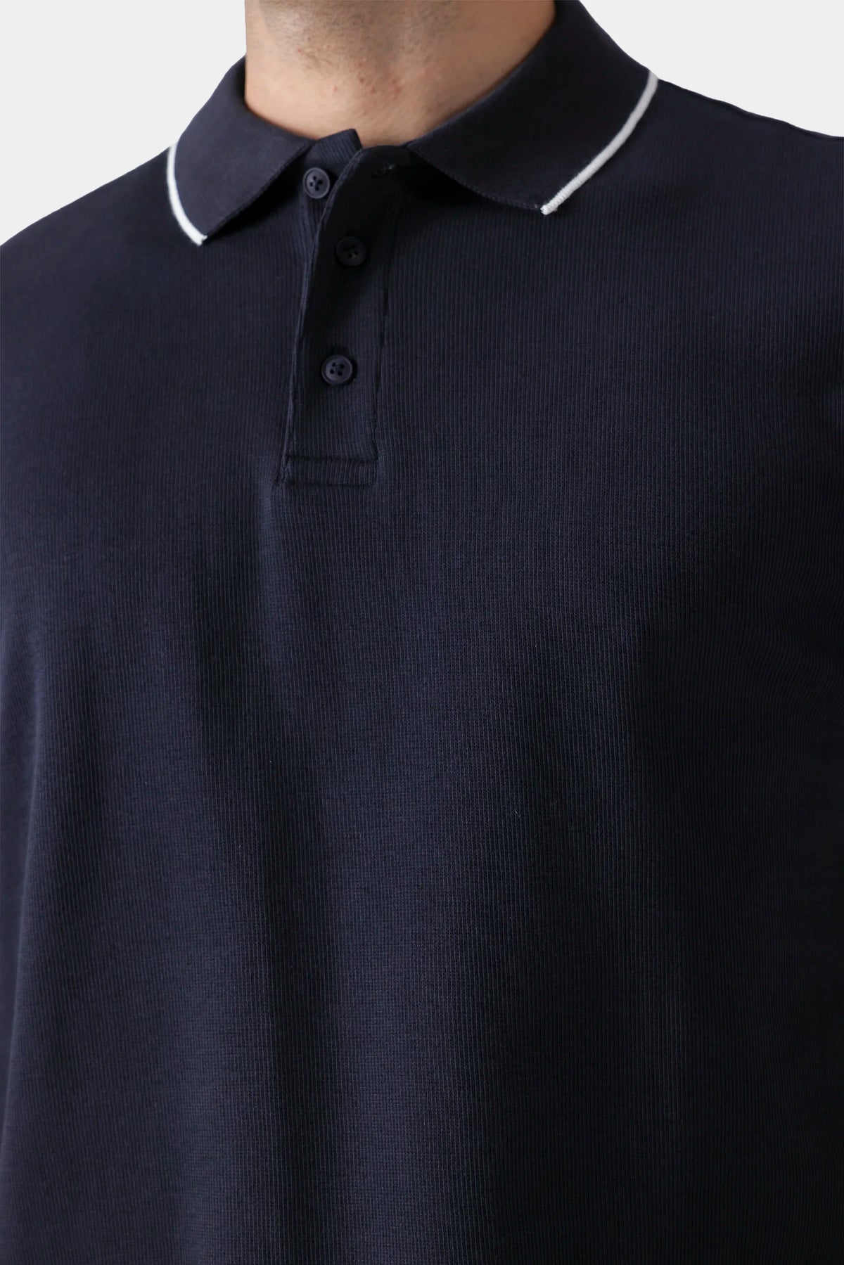Ribbed Knit Tipping Polo - Cougar Clothing
