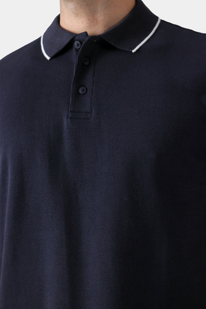 Ribbed Knit Tipping Polo - Cougar Clothing