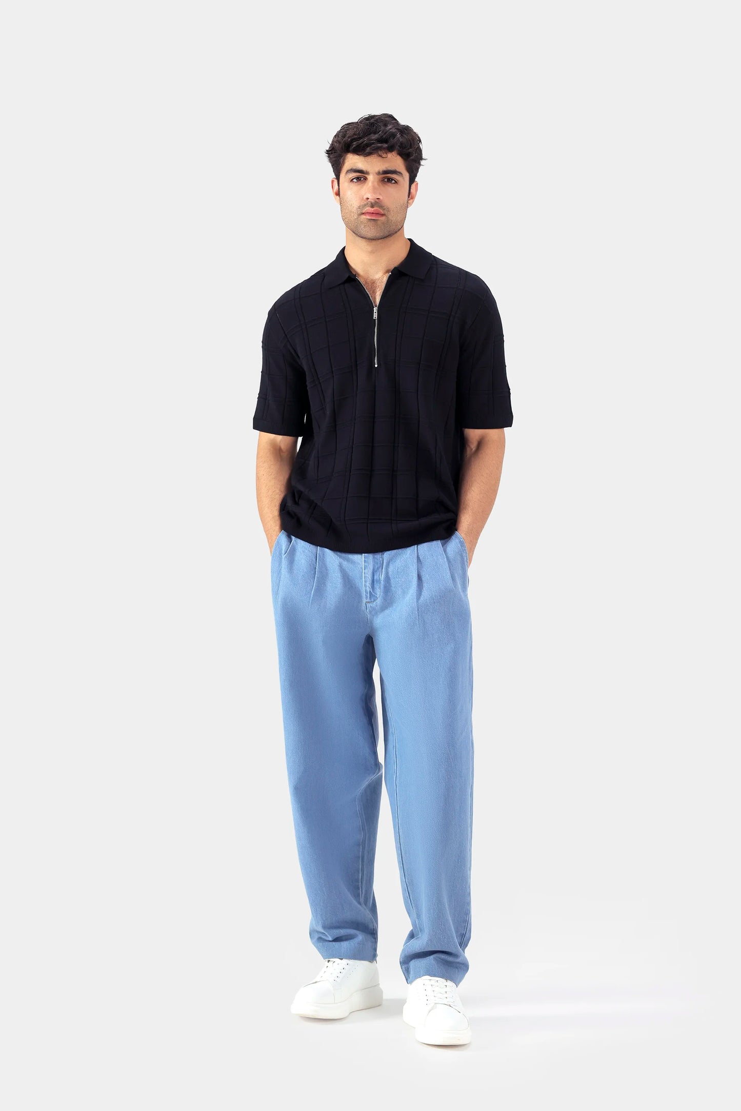 Square Knit Polo - Cougar Clothing