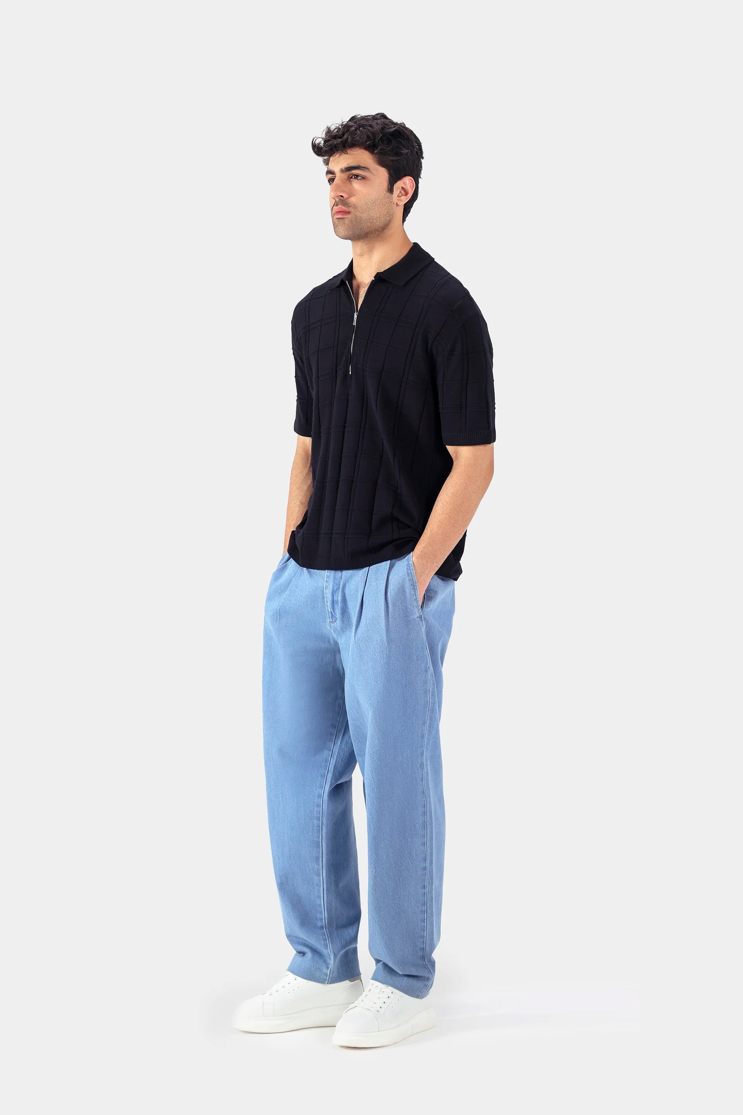 Square Knit Polo - Cougar Clothing