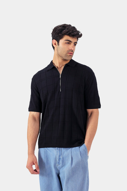 Square Knit Polo - Cougar Clothing