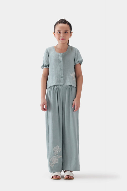 Embroidered Puff Sleeved Top - Cougar Clothing