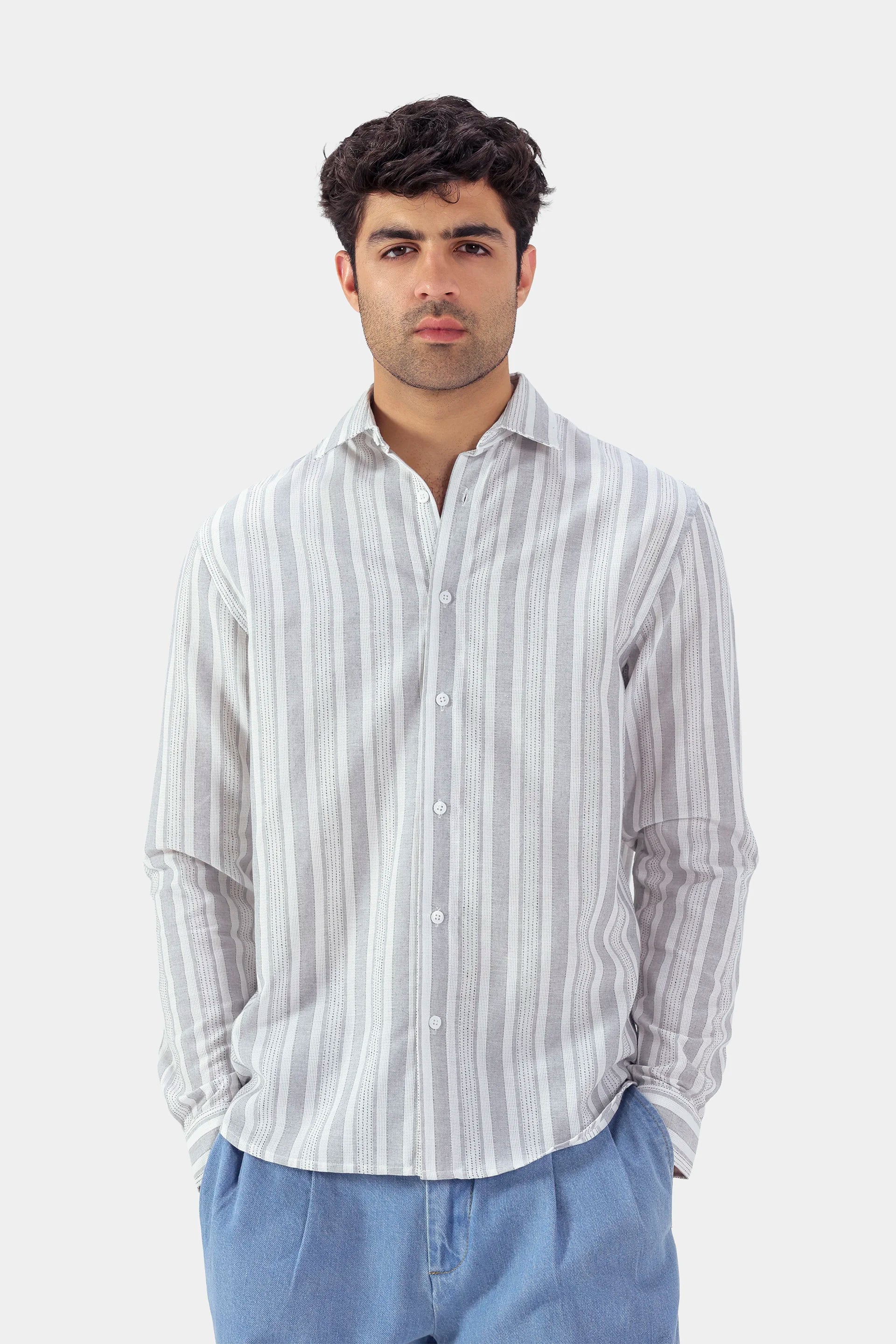 Jacquard Striped Shirt - Cougar Clothing