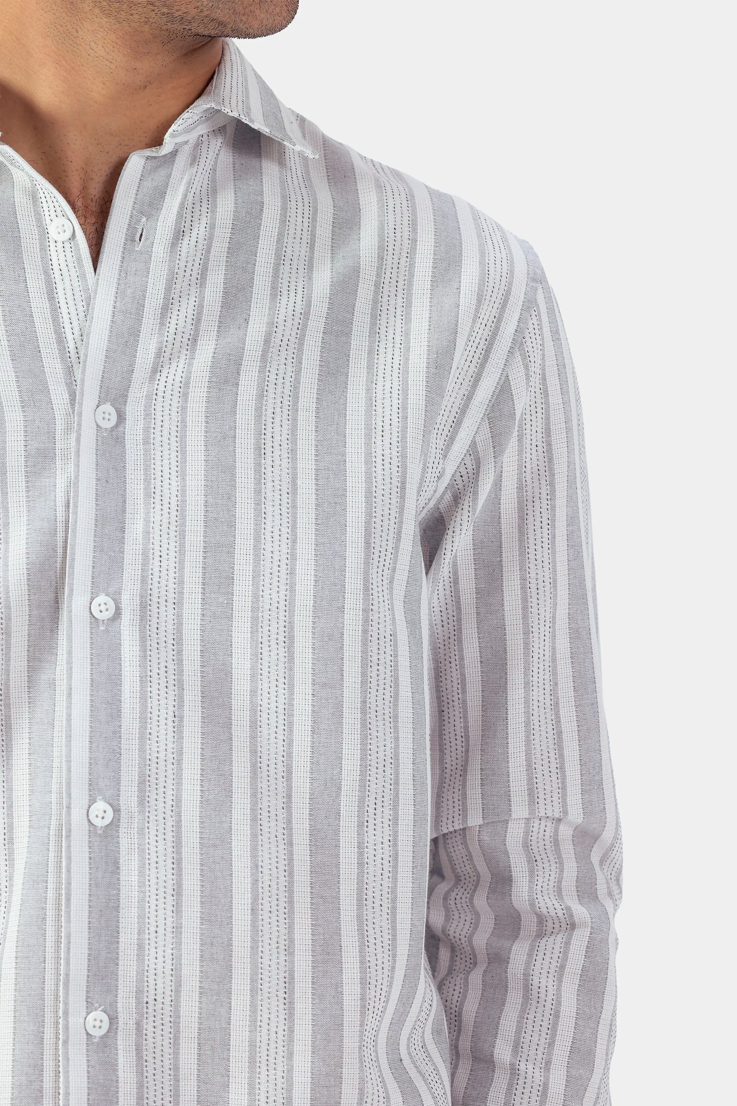 Jacquard Striped Shirt - Cougar Clothing