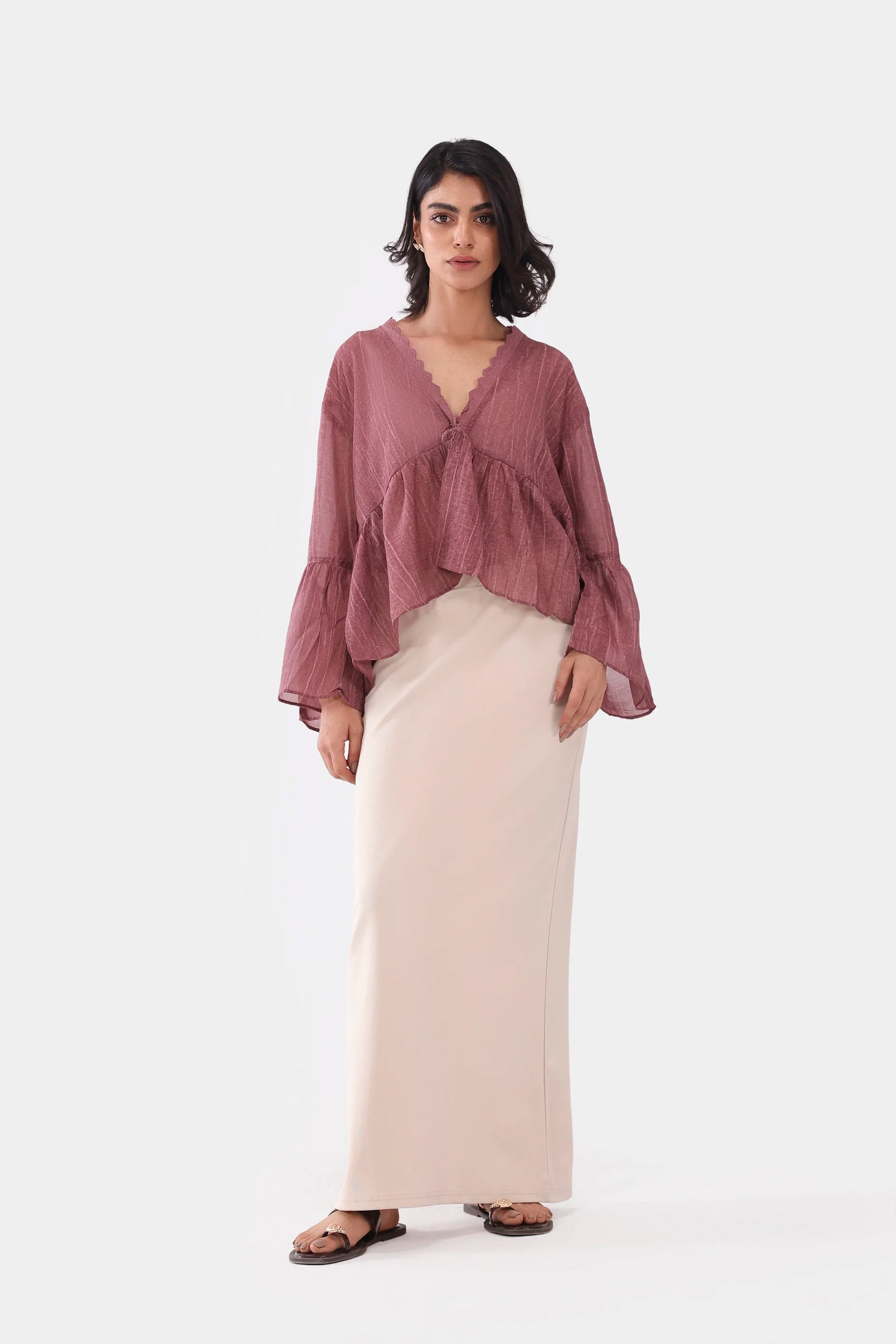 Lace-Detailed Peplum - Cougar Clothing