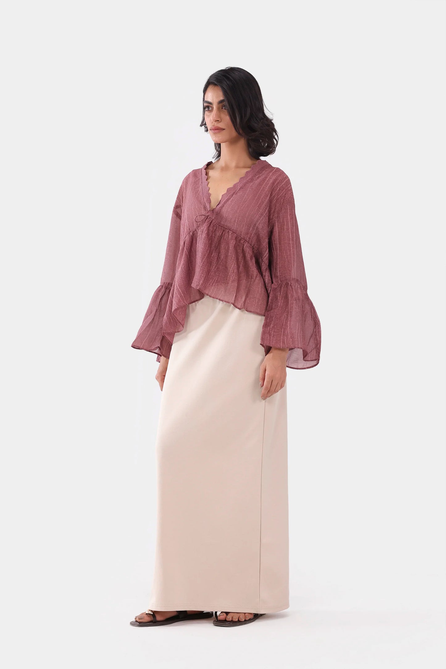 Lace-Detailed Peplum - Cougar Clothing