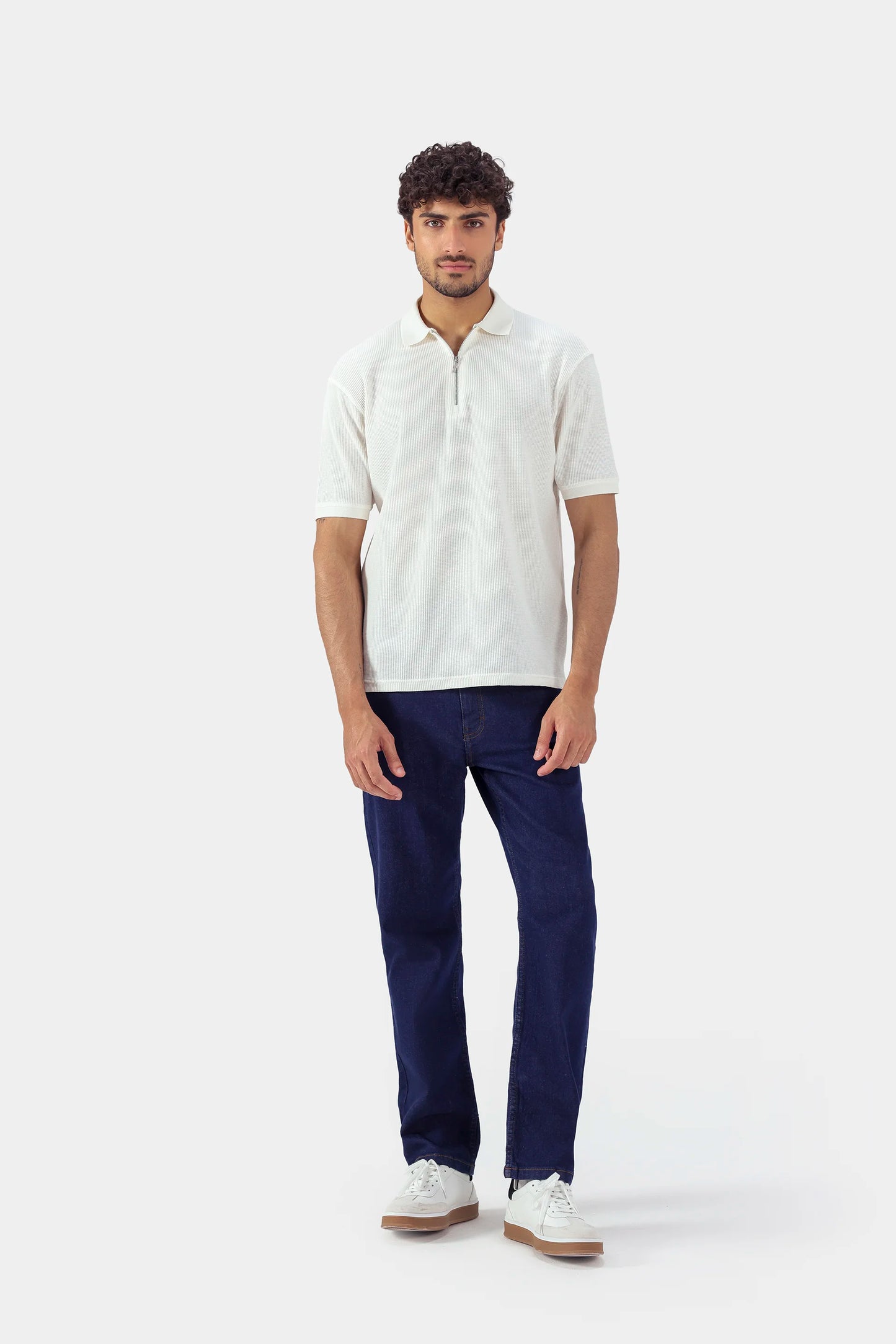 Quarter Zip Textured Polo - Cougar Clothing