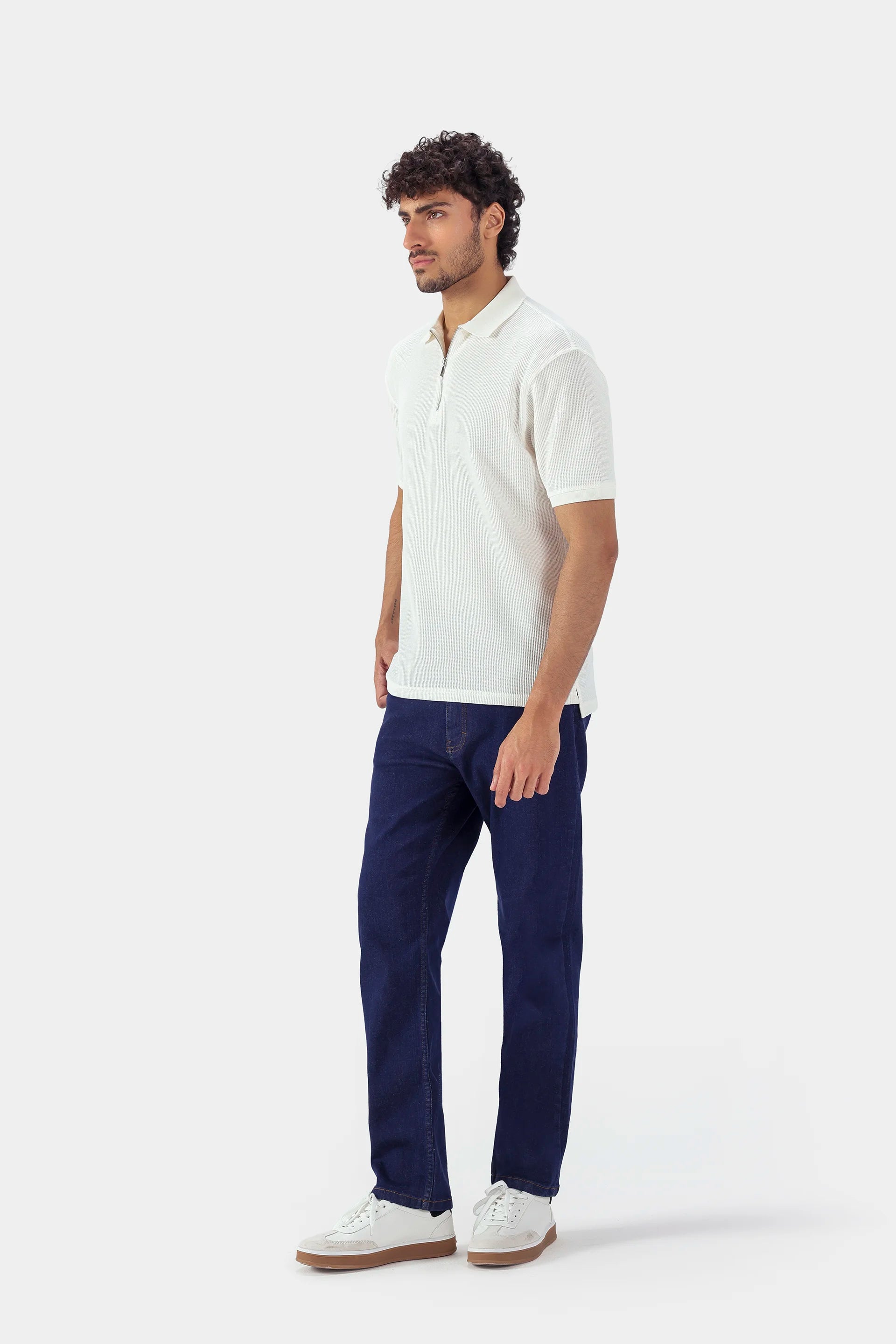 Quarter Zip Textured Polo - Cougar Clothing