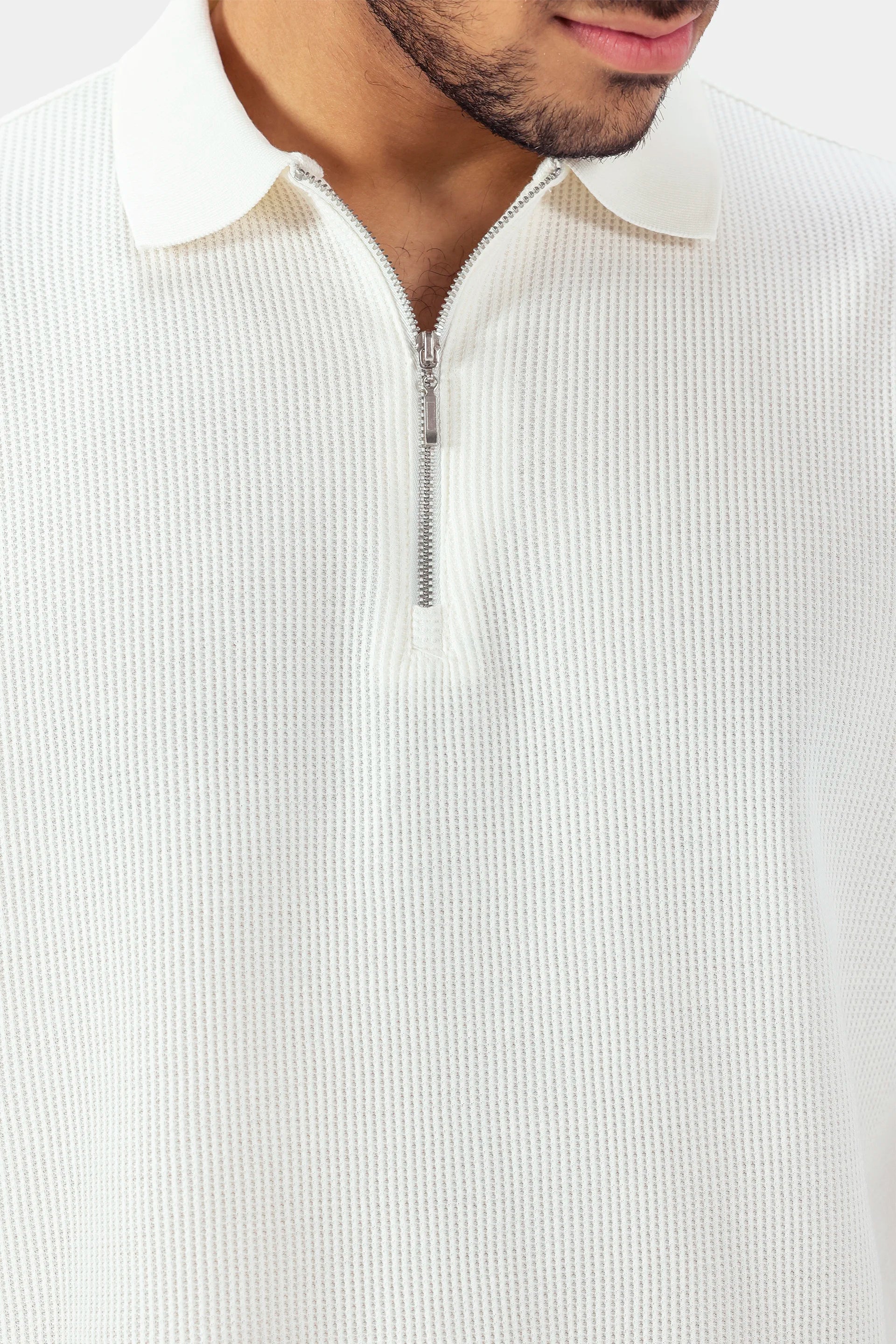 Quarter Zip Textured Polo - Cougar Clothing