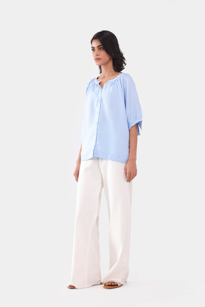 Top With Puff Sleeves - Cougar Clothing