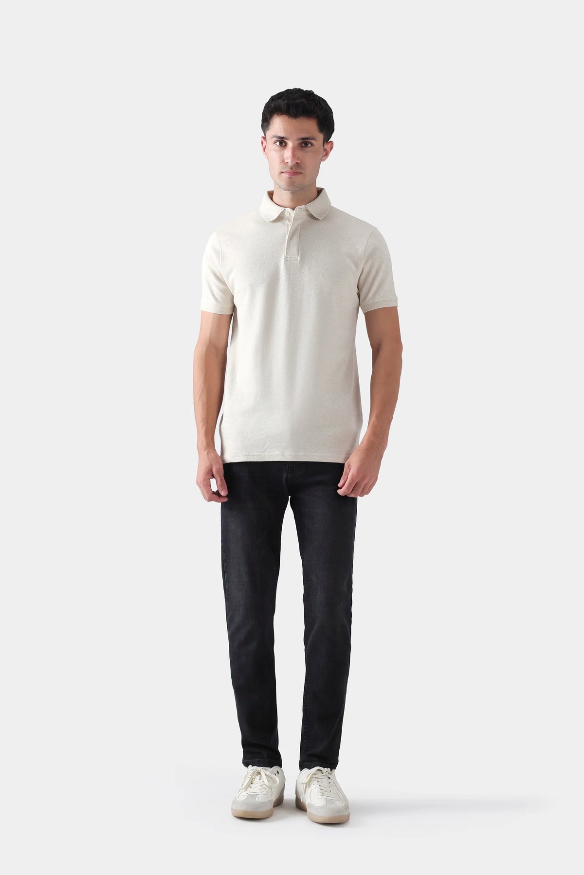 Single Button Collar Knit Polo - Cougar Clothing