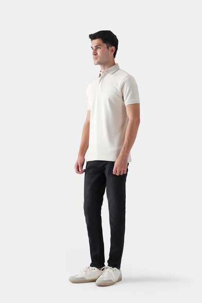 Single Button Collar Knit Polo - Cougar Clothing