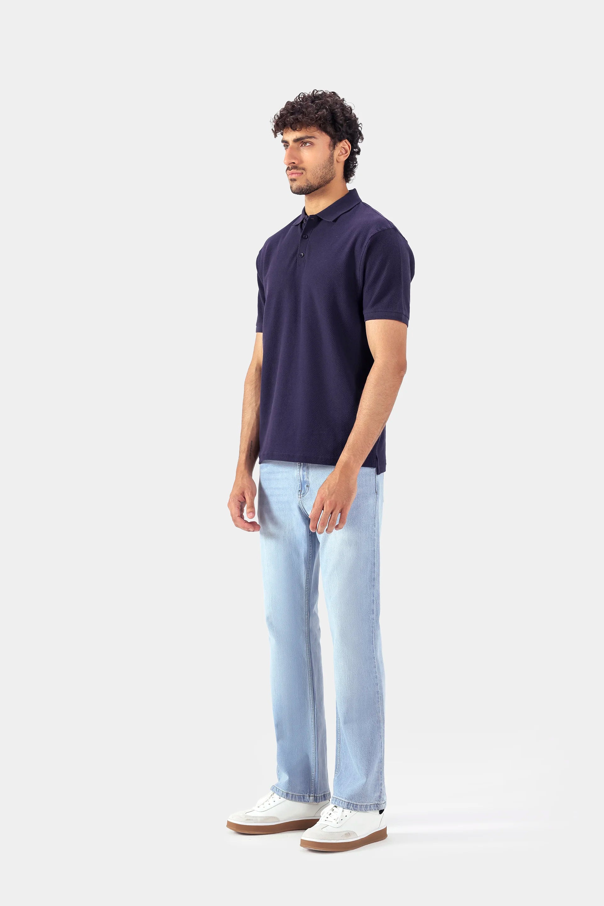 Relaxed Popcorn Knit Polo - Cougar Clothing