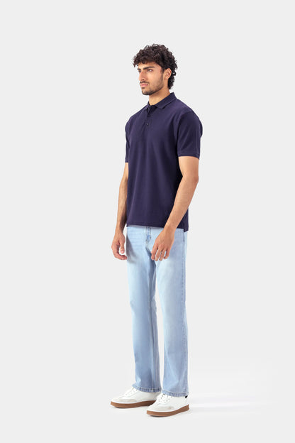 Relaxed Popcorn Knit Polo - Cougar Clothing
