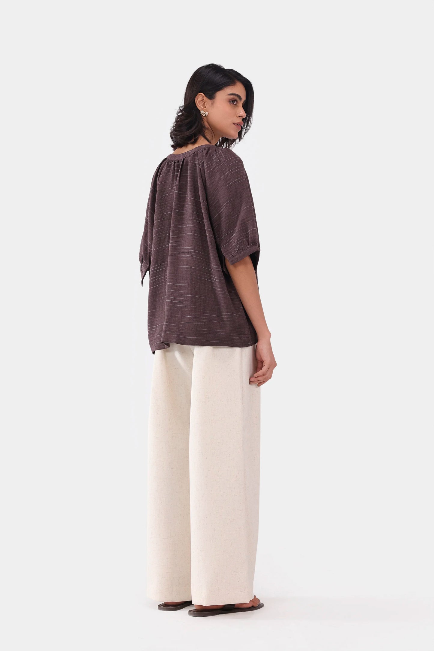 Top With Puff Sleeves - Cougar Clothing