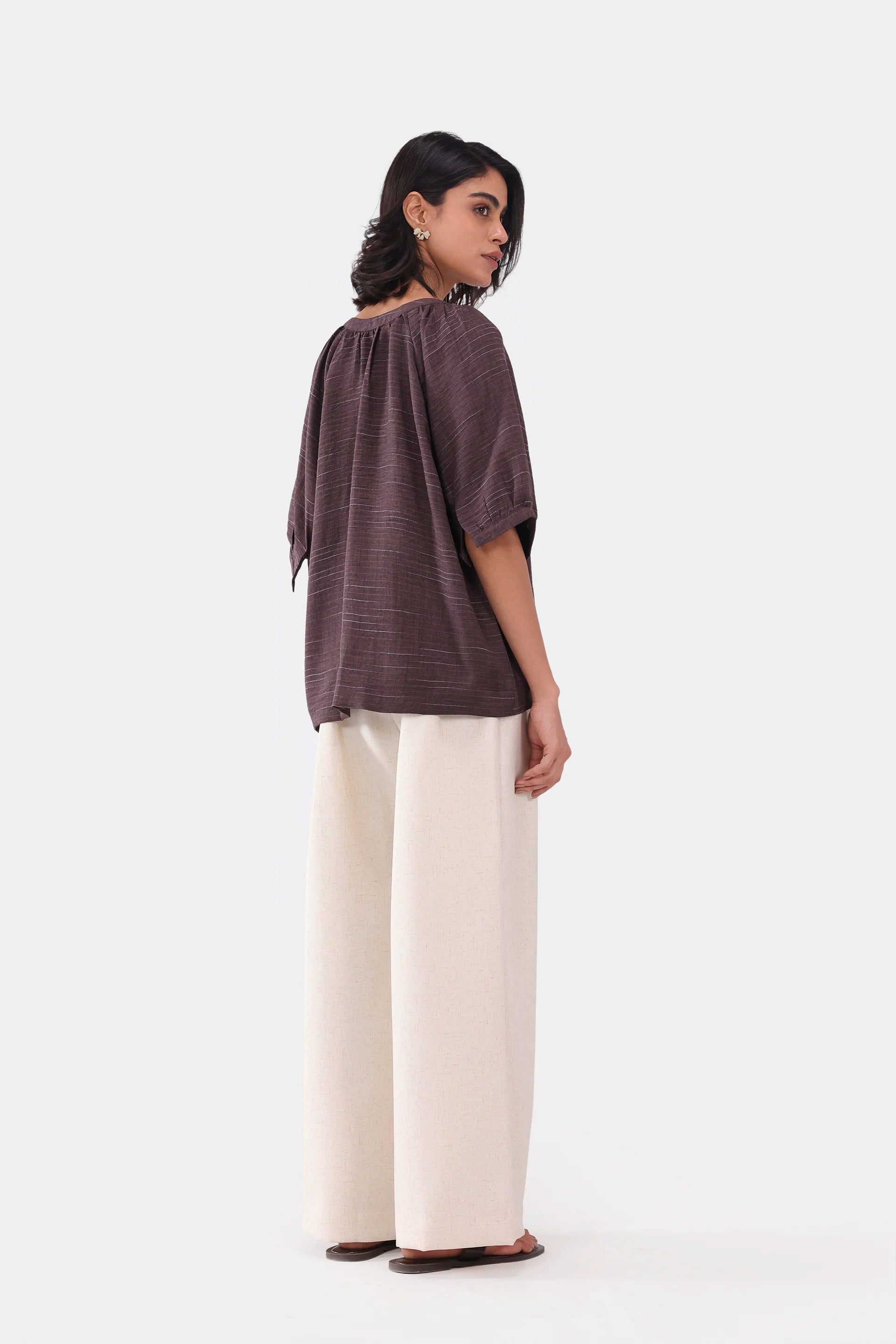 Top With Puff Sleeves - Cougar Clothing