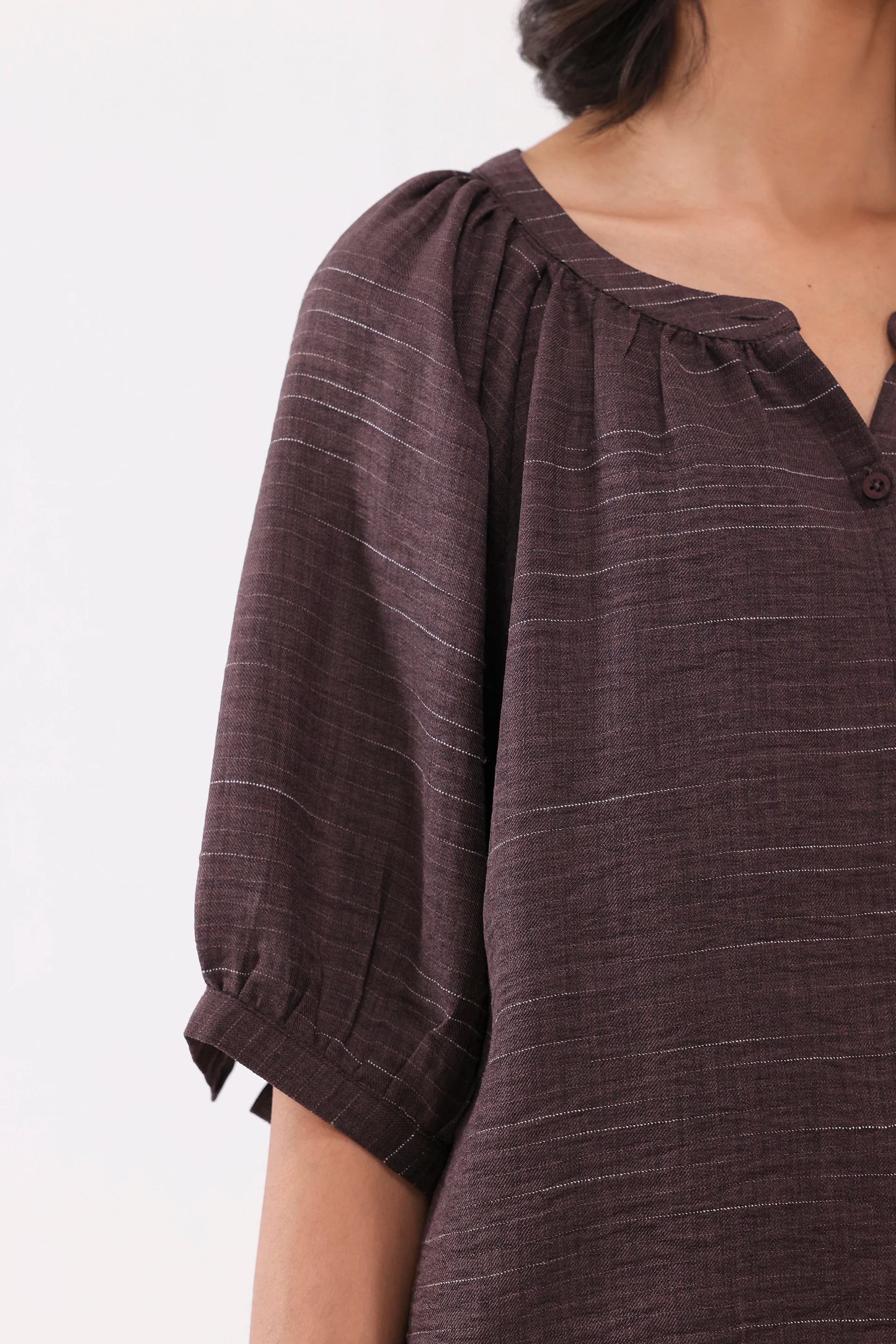 Top With Puff Sleeves - Cougar Clothing