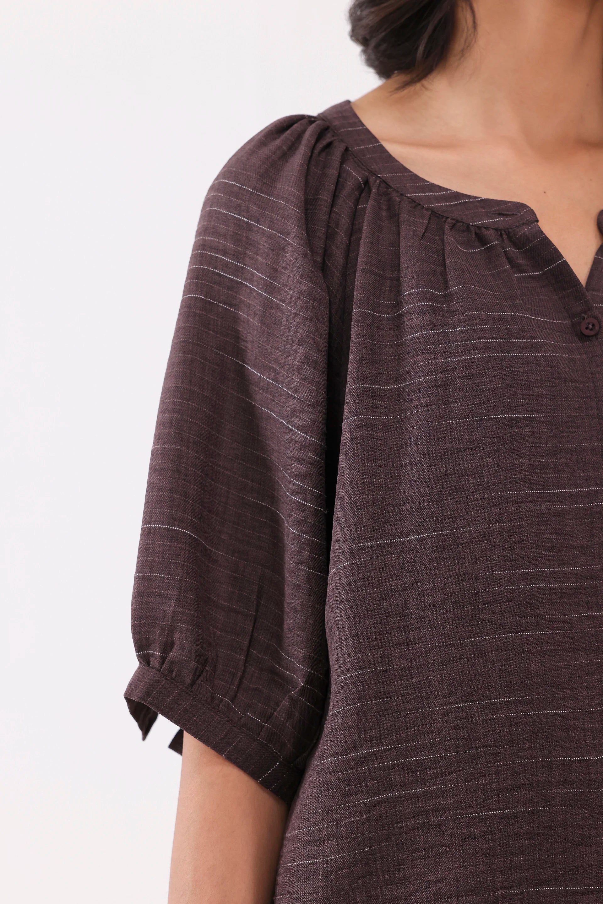Top With Puff Sleeves - Cougar Clothing