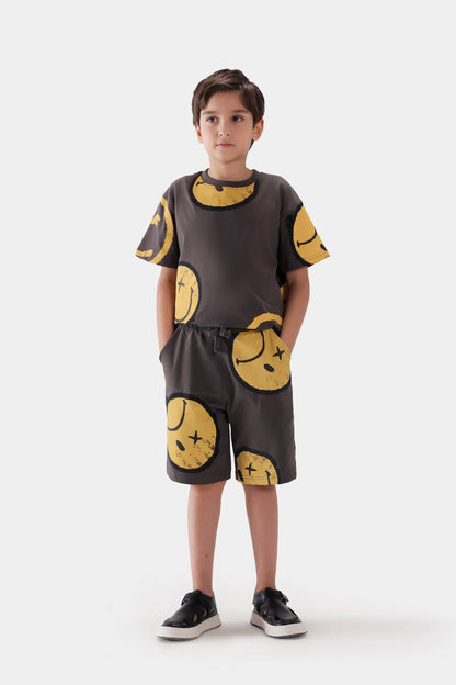 Smiley Splatter Shorts - Cougar Clothing