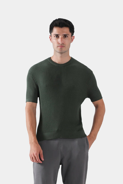 Rib Knit T-Shirt - Cougar Clothing
