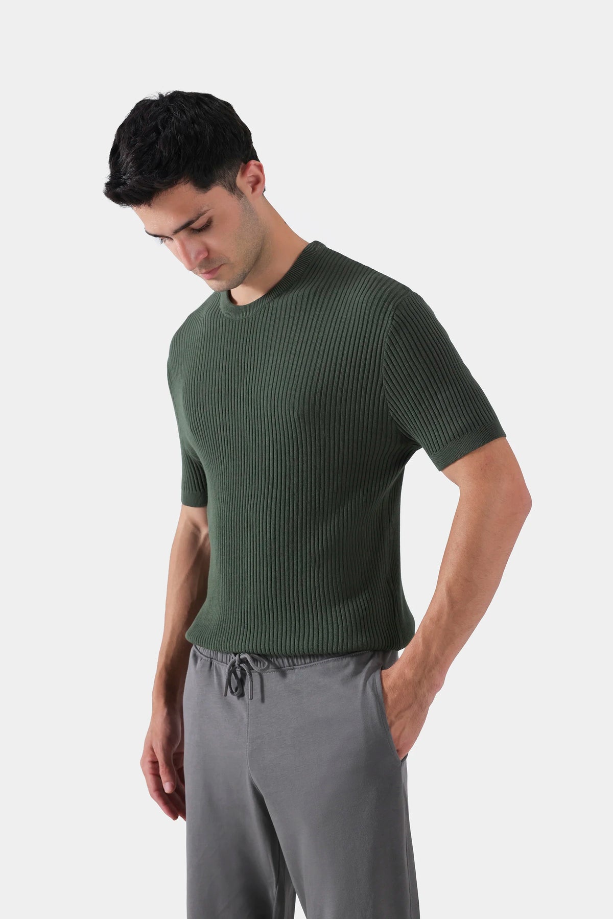 Rib Knit T-Shirt - Cougar Clothing