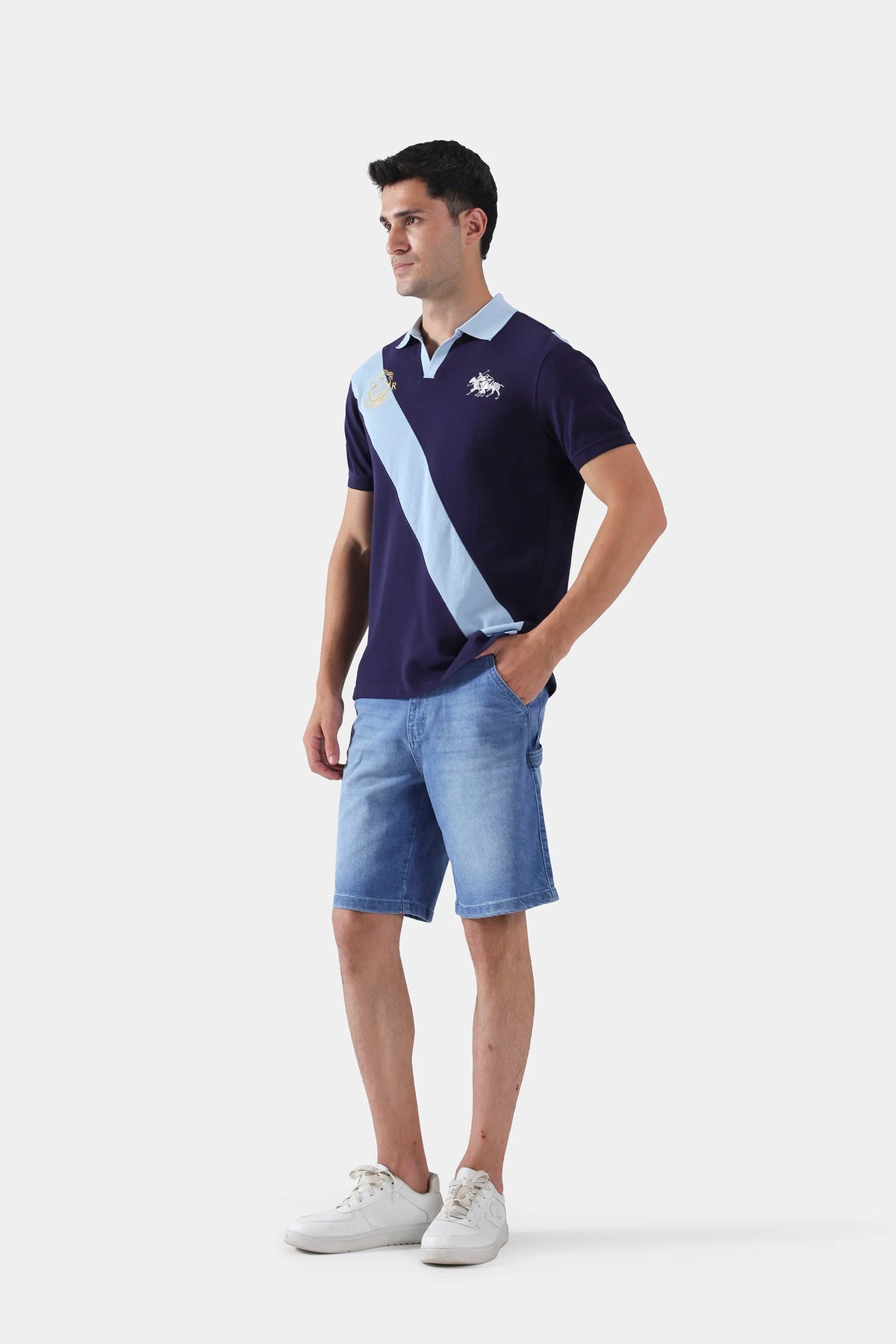 Embroidered Paneled Polo - Cougar Clothing