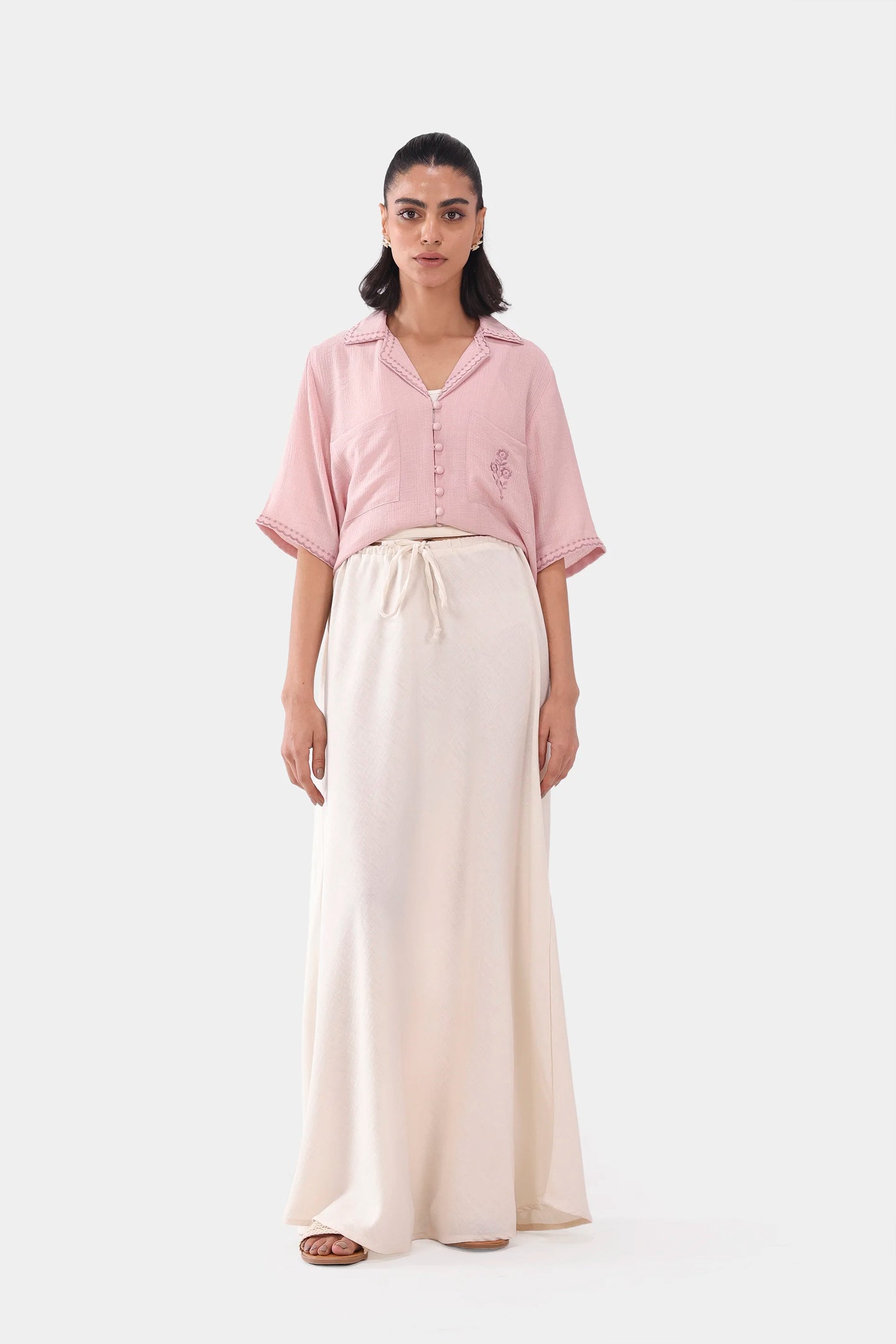 Drawstring Irish Cotton Skirt - Cougar Clothing