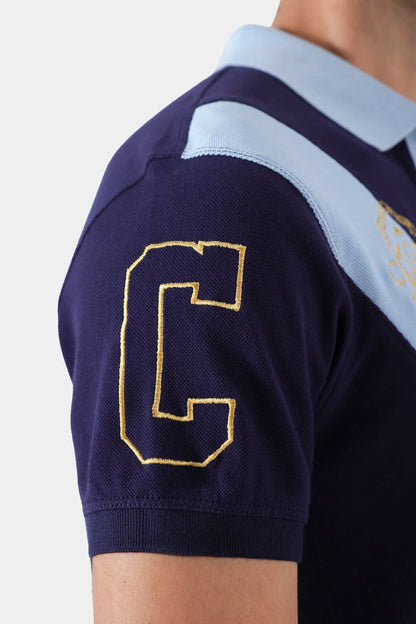Embroidered Paneled Polo - Cougar Clothing