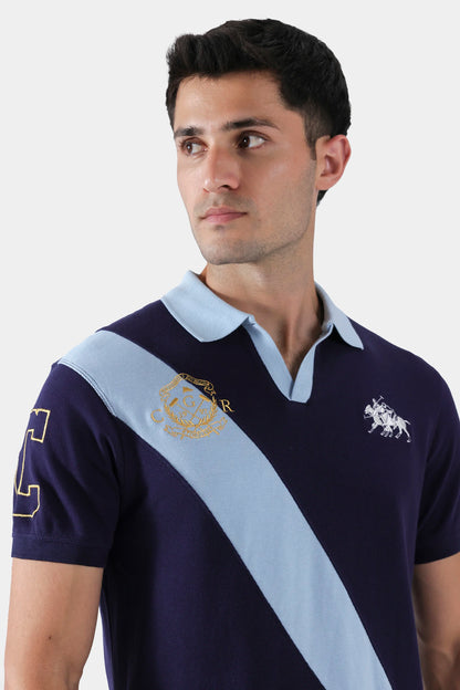 Embroidered Paneled Polo - Cougar Clothing