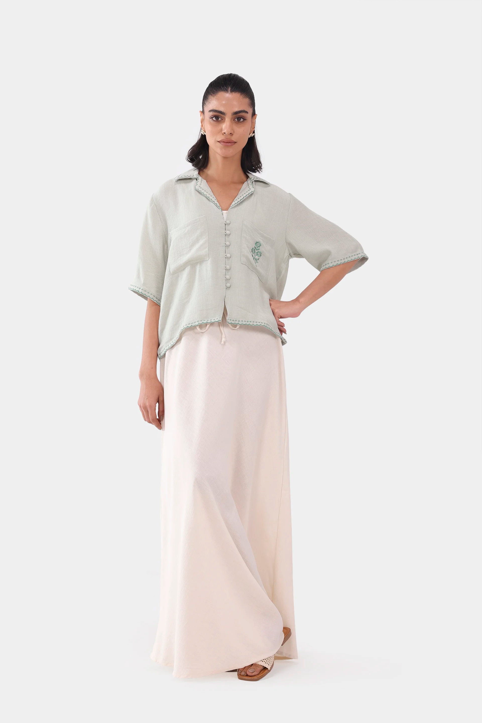 Embroidered Resort Collar Shirt - Cougar Clothing