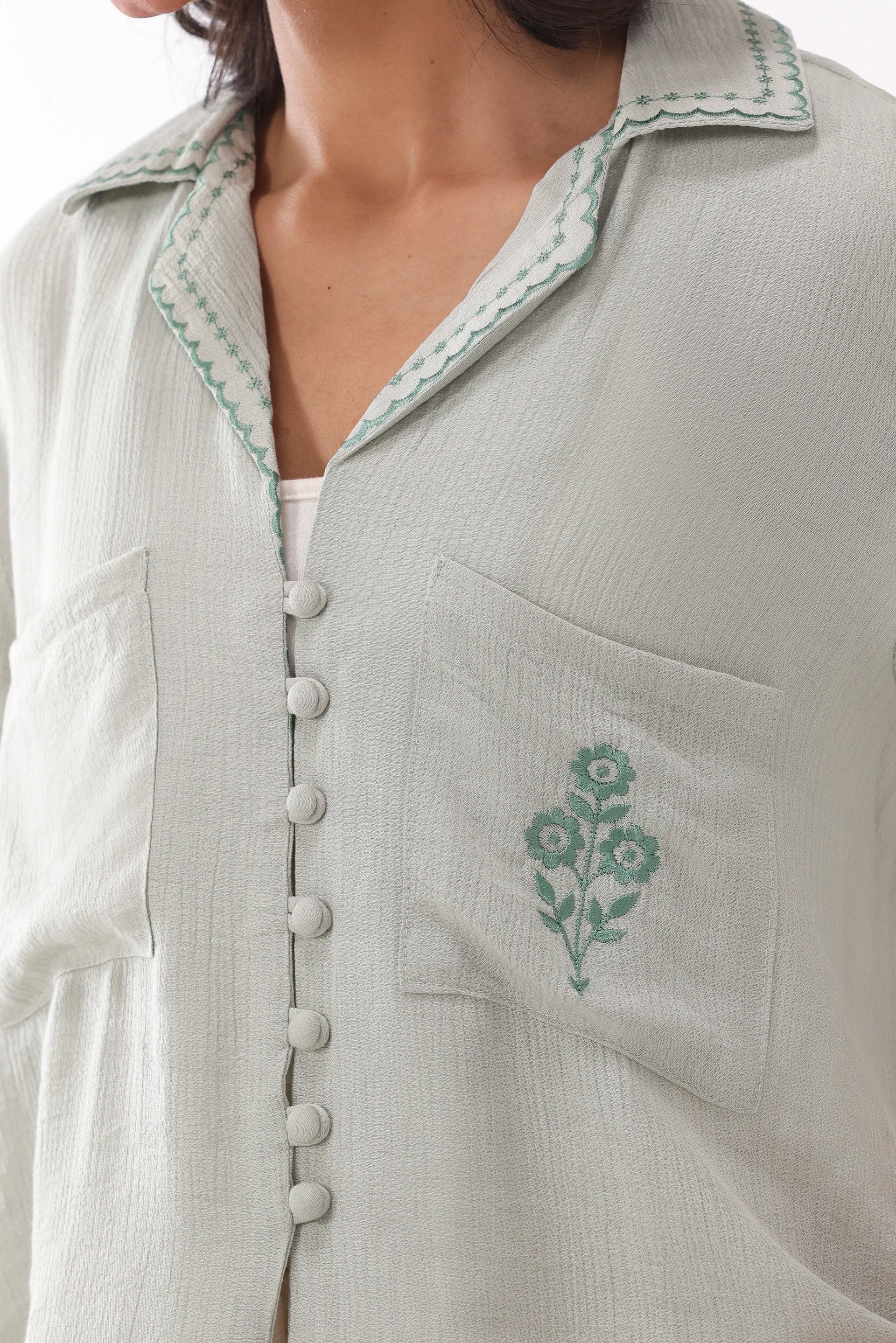 Embroidered Resort Collar Shirt - Cougar Clothing