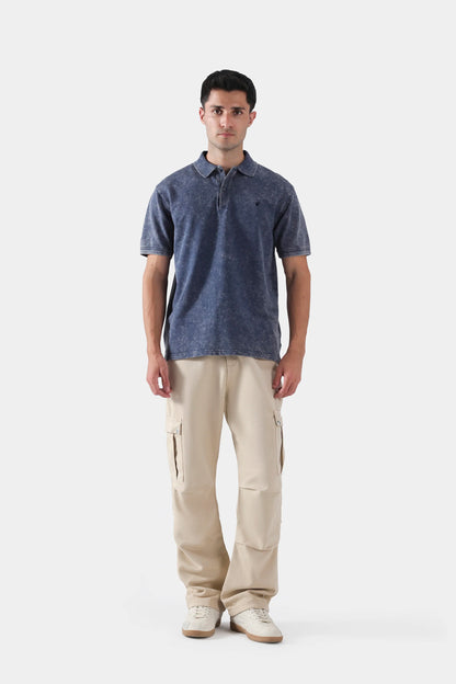 Denim Terry Polo - Cougar Clothing