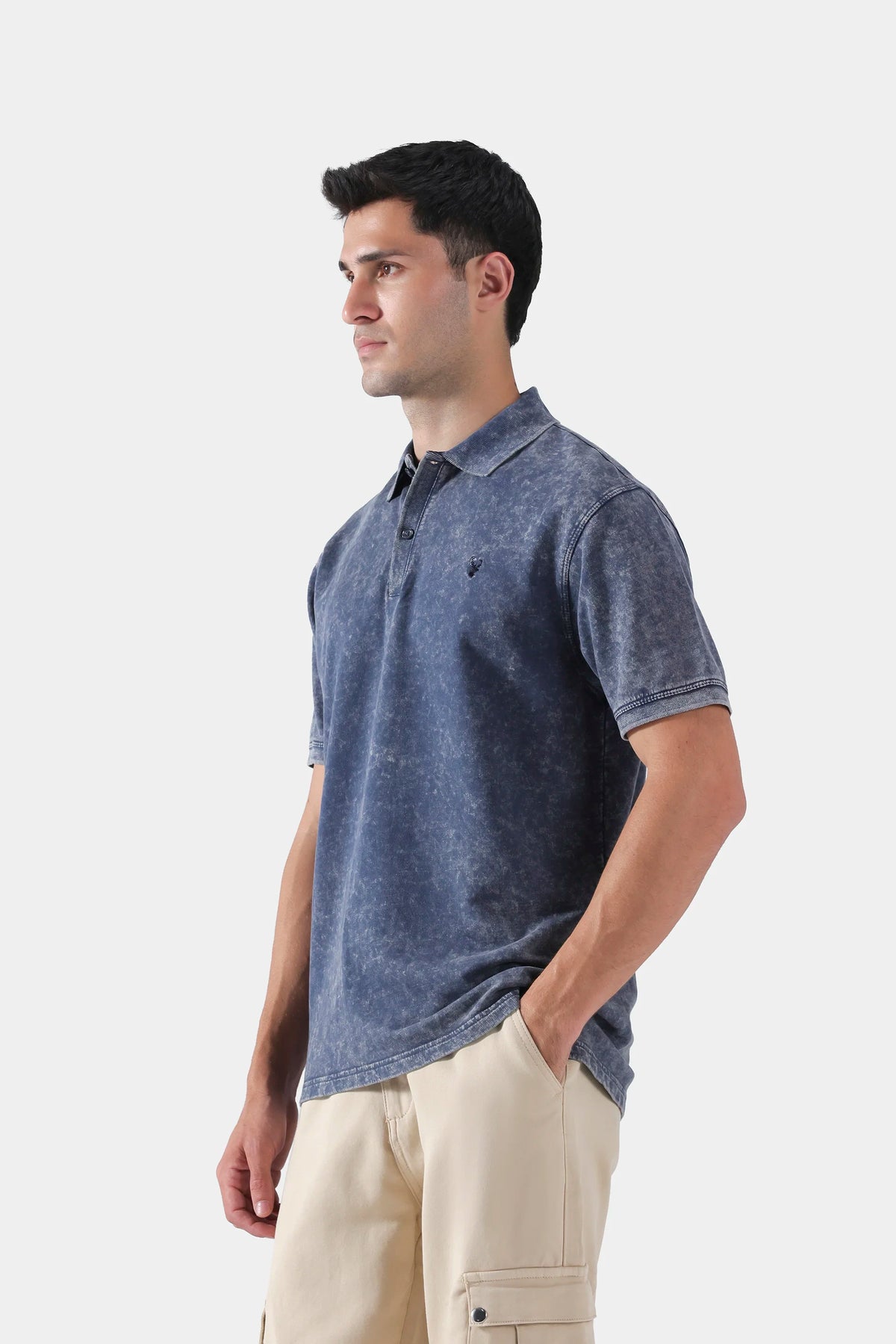 Denim Terry Polo - Cougar Clothing