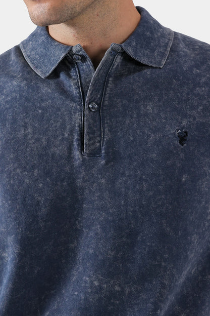 Denim Terry Polo - Cougar Clothing