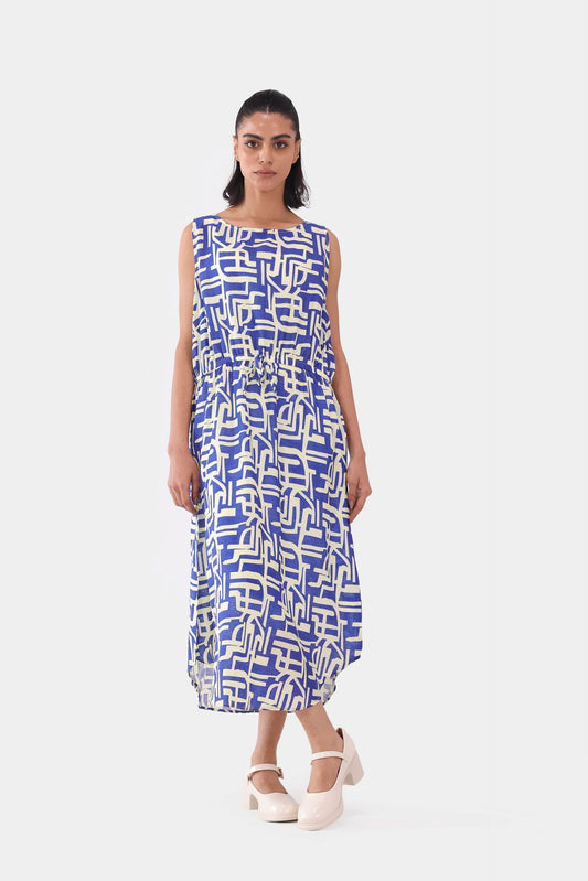 Geometric Printed Dress - Cougar Clothing