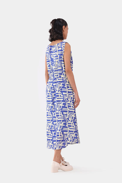 Geometric Printed Dress - Cougar Clothing