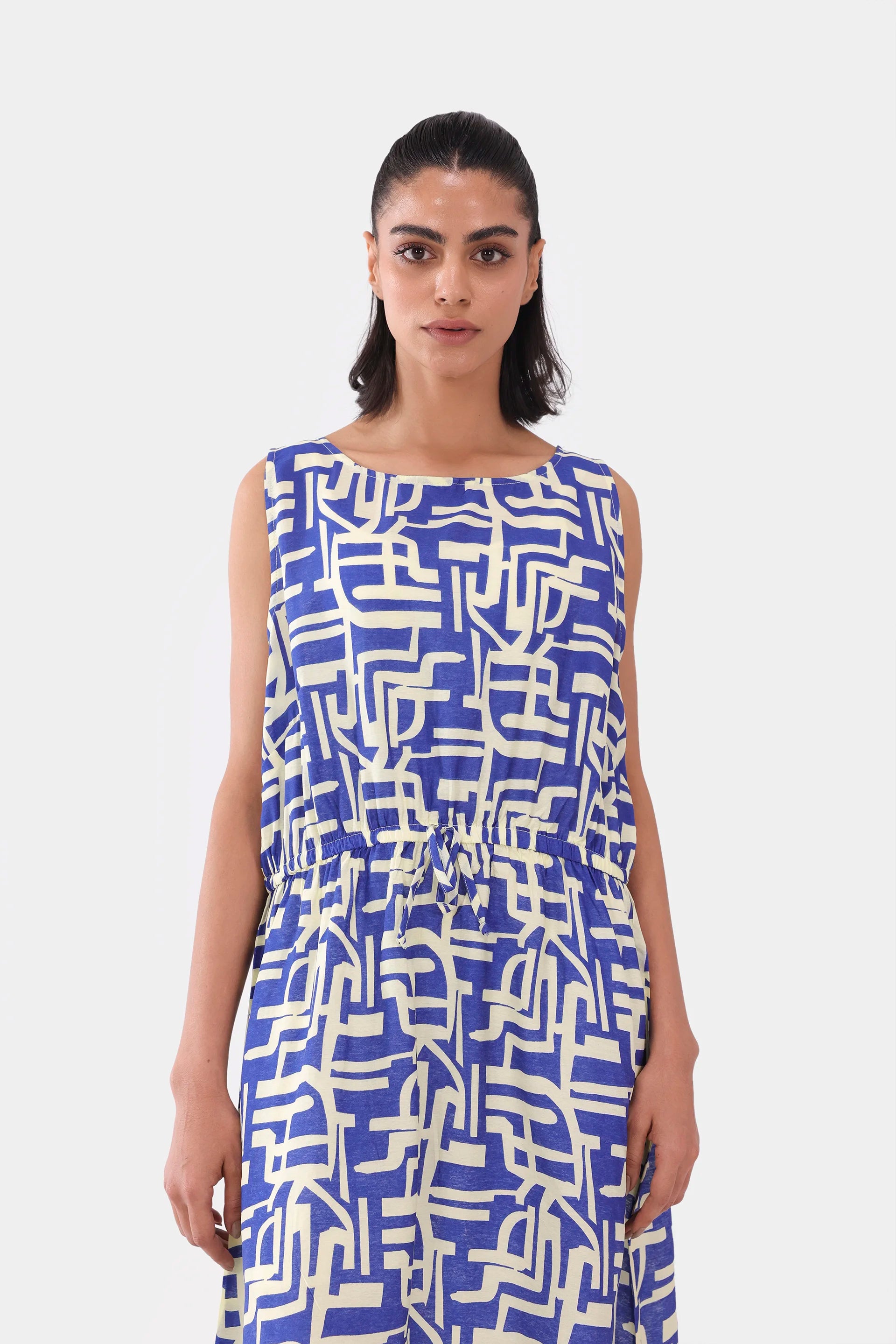 Geometric Printed Dress - Cougar Clothing