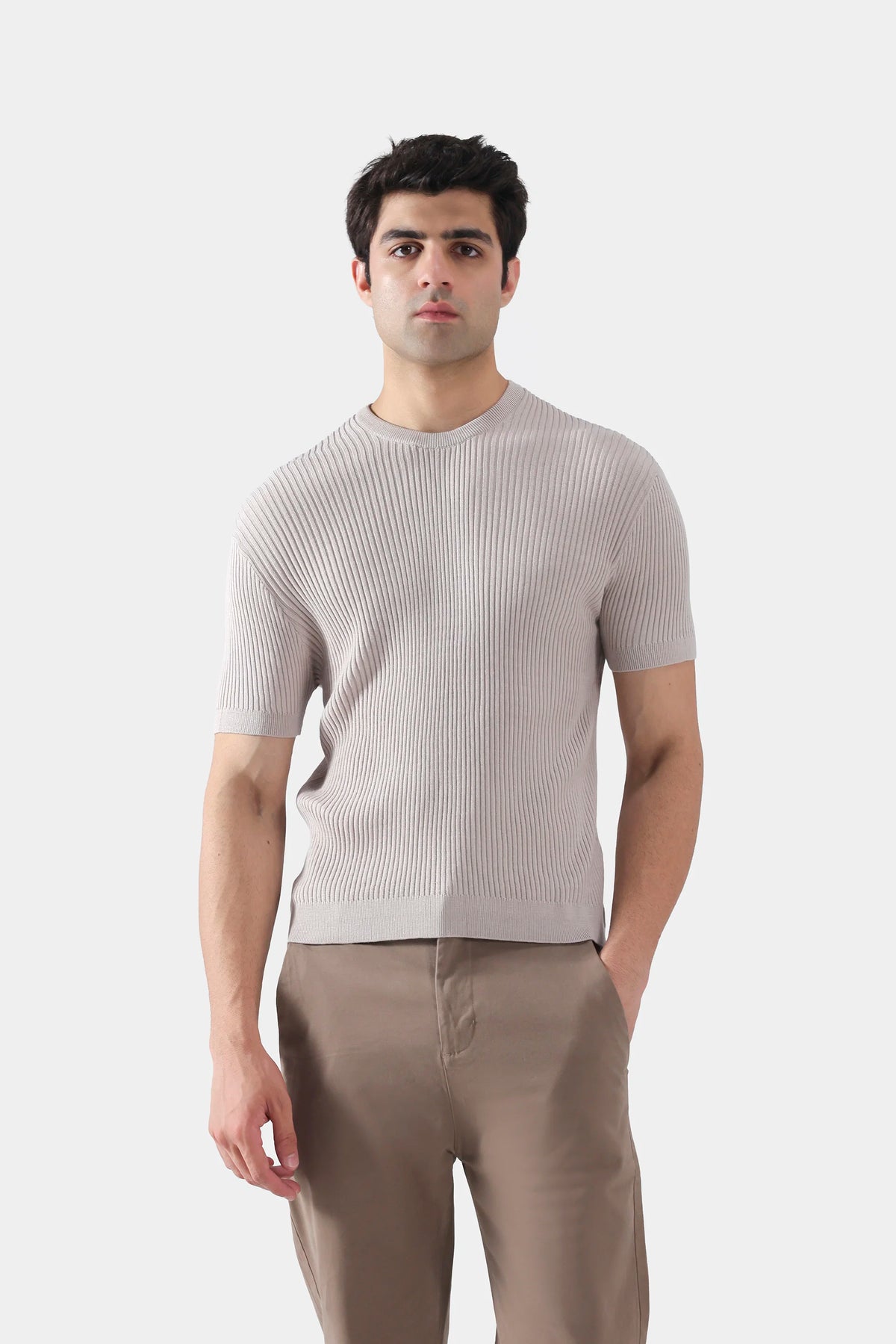 Rib Knit T-Shirt - Cougar Clothing