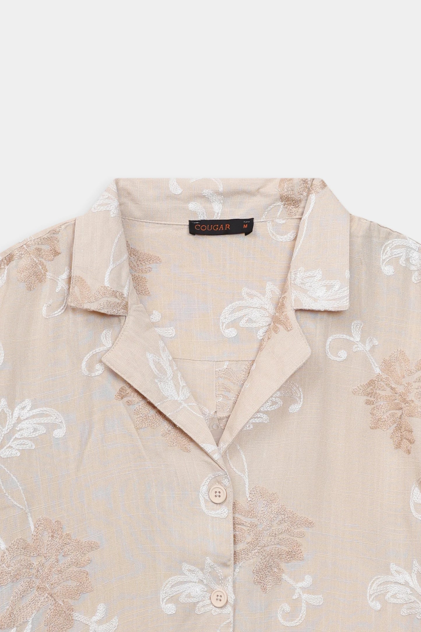 Schiffli Embroidered Resort Shirt - Cougar Clothing