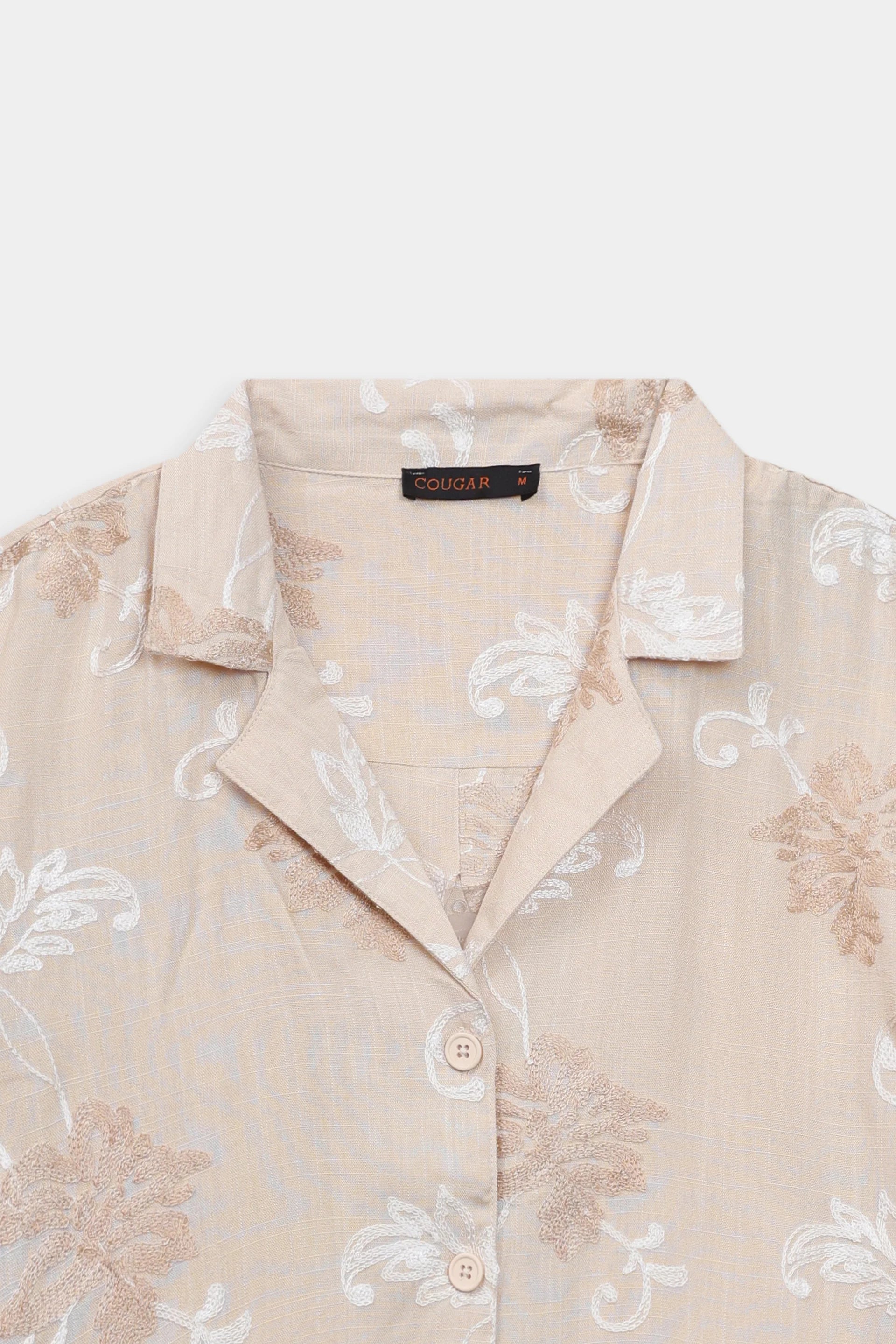 Schiffli Embroidered Resort Shirt - Cougar Clothing