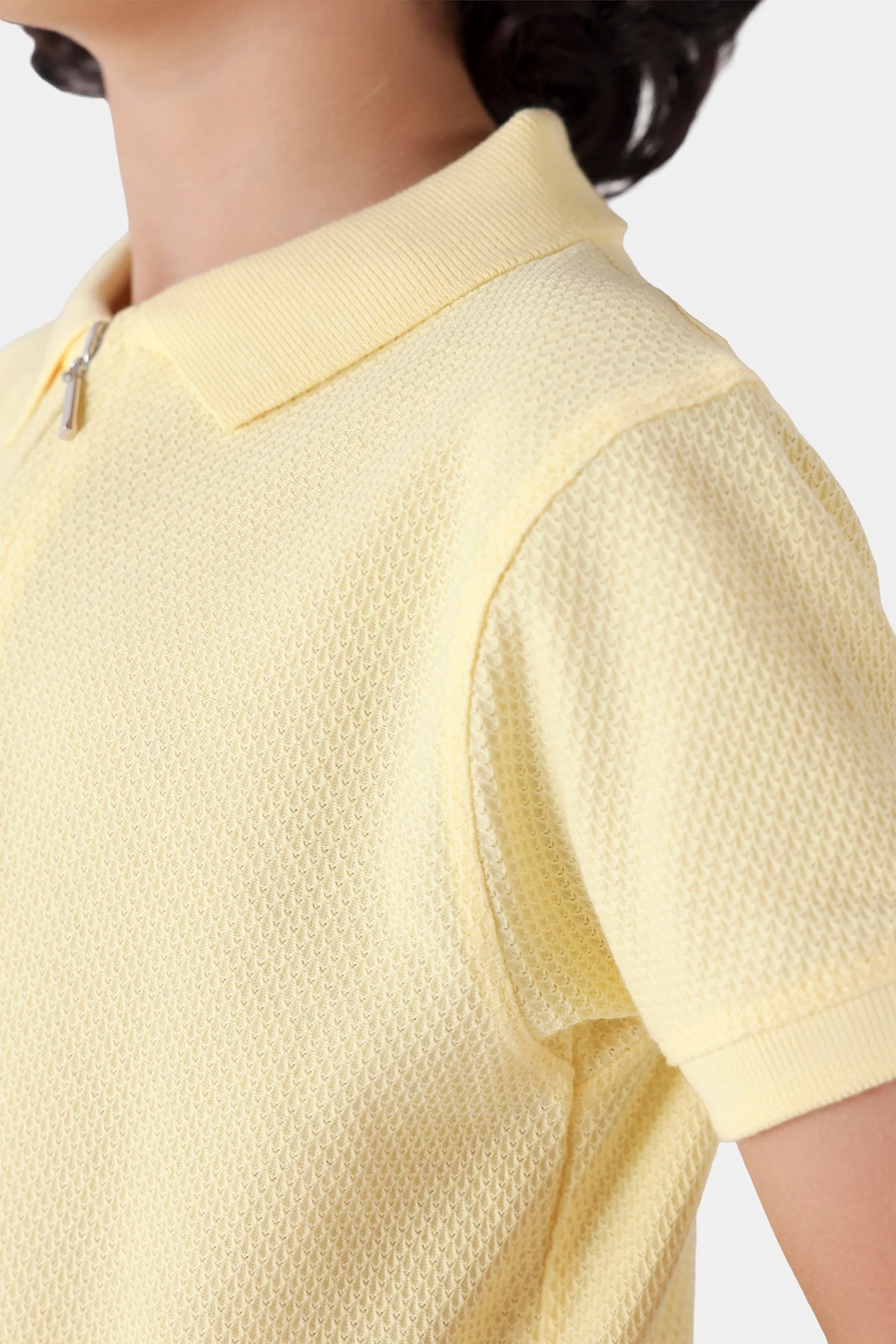 Quarter Zip Popcorn Polo - Cougar Clothing