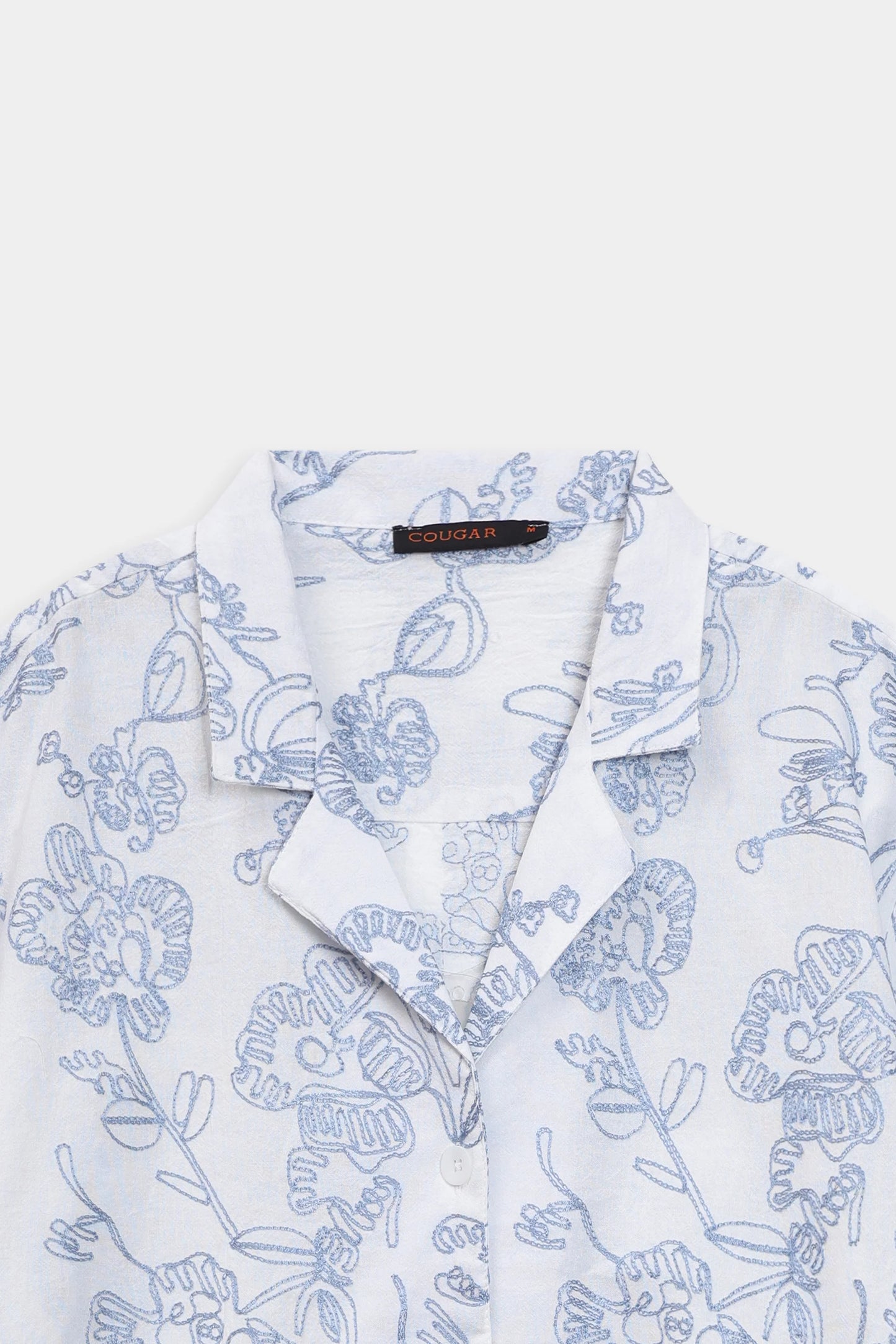 Self Textured Embroidered Shirt - Cougar Clothing